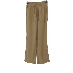 Sanctuary Tan‎ Linen Blend Side Hole Stitching Pants Drawstring Waist Sz S Boho
